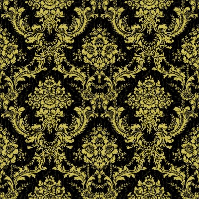 Black And Gold Ornate Floral Wallpaper Tileable Background Image