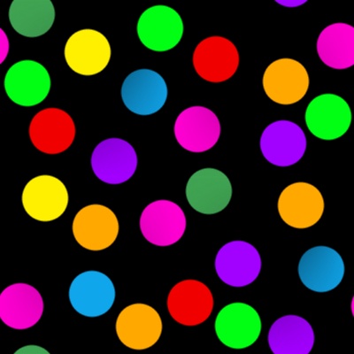 Colorful Dots On Black