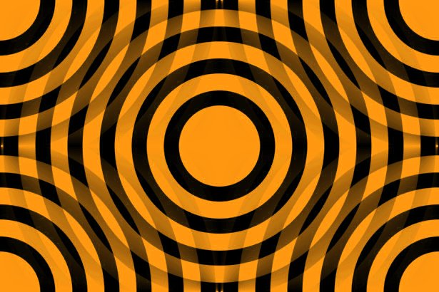 Orange And Black Interlocking Concentric Circles