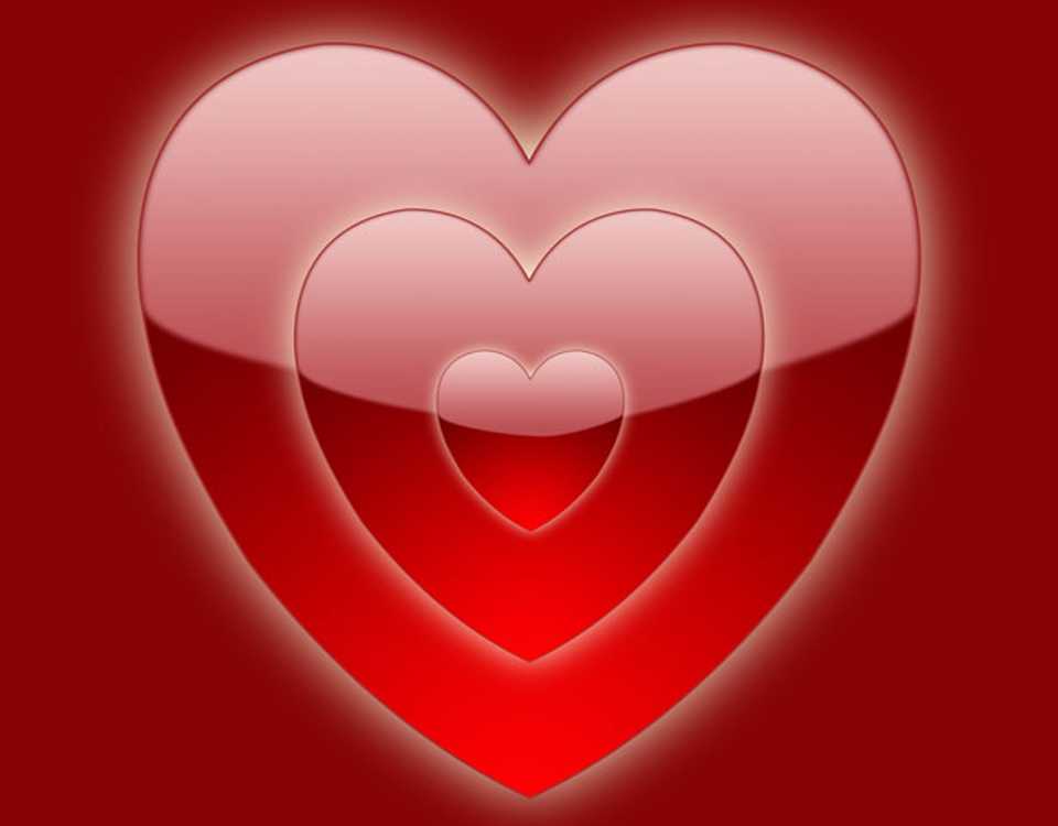 red love heart background. Shiney Red Heart
