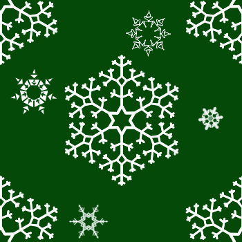 black and green background. Snowflakes On Dark Green