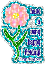 Another Friday image: (happy_friday_glitter_flower) for MySpace from ZingerBug