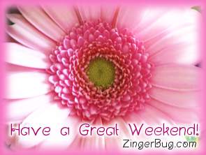 Another Weekend image: (pink_flower_great_weekend) for MySpace from ZingerBug.com