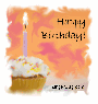 Happy Birthday Swirling Cupcake.