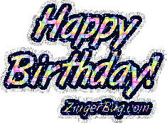 Clich here to visit our collection of Happy Birthday glitter text graphics. This glitter graphic has rainbow glitter letters that read: Happy Birthday!