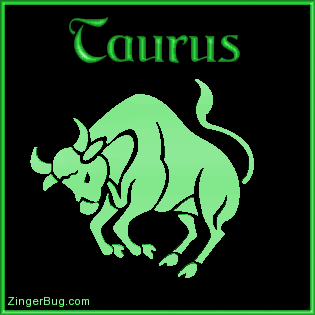 3d Taurus Green Astrological Sign Glitter Graphic, Greeting, Comment