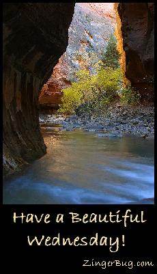 Have a Beautiful Wednesday Canyon Glitter Graphic, Greeting, Comment