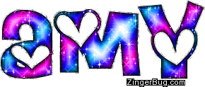 Amy Pink And Blue Glitter Name Glitter Graphic, Greeting, Comment, Meme