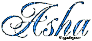 Asha Blue Glitter Name Glitter Graphic, Greeting, Comment, Meme or GIF