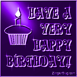 Happy Birthday Cakes on Happy Birthday Purple Glass Glitter Graphic Comment