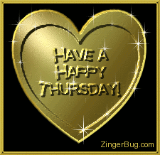 Happy Thursday Gold Foil Heart Glitter Graphic Glitter Graphic