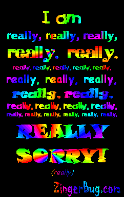 I Am Really Sorry Rainbow Collage Glitter Graphic, Greeting, Comment