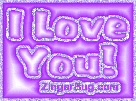 I Love You Lavender Gradient Glitter Text Glitter Graphic, Greeting