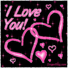 Love Babypoems on Myspace Glitter Graphic Comment  I Love You Pink Hearts Stars