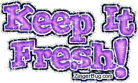Keep It Fresh! Purple Glitter Phrase