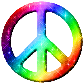 Peace Sign Coloring on Myspace Glitter Graphic Comment  Rainbow Glittered Peace Sign