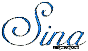 Sina Blue Glitter Name Glitter Graphic, Greeting, Comment, Meme or GIF