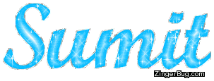 Sumit Sky Blue Glitter Name