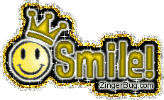 Another smile image: (smile_with_crown) for MySpace from ZingerBug.com