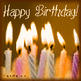 Wish your friends a Happy Birthday! Click here to browse our entire collection of MySpace Birthday comments and glitter graphics. This image features animated flickering birthday candles with the comment: Happy Birthday!