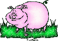 Click to browse more MySpace Animal Glitter Graphics. This image features a cute pink glitter pig