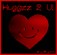 Click here to browse our hugs and kisses MySpace comments. Send someone special a virtual hug, kiss or both! This graphic features a red 3D smiley face heart with the comment: Huggzz 2 U!
