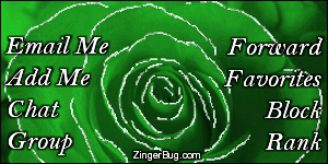 Click to get the codes for this image. This MySpace Contact Table (Contact Box) features a glitter graphic of a green rose with silver glitter on the tips of each petal.