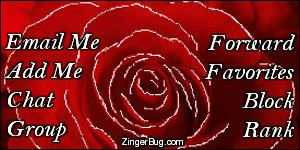 Click to get the codes for this image. This MySpace Contact Table (Contact Box) features a glitter graphic of a red rose with silver glitter on the tips of each petal.