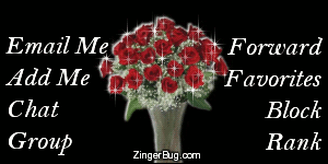 Click to get the codes for this image. This MySpace Contact Table (Contact Box) features a glitter graphic of a bouquet of long stemmed red roses.