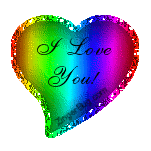 I Love You Rainbow Heart Glitter Graphic, Greeting ...