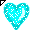 Click to get this Cursor. Aqua Glitter Heart Cursor, Hearts  Love CSS Web Cursor and codes for any html website, profile or blog.
