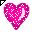 Click to get this Cursor. Pink Glitter Heart Cursor, Hearts  Love CSS Web Cursor and codes for any html website, profile or blog.