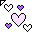 Click to get this Cursor. Purple Blinking Hearts Cursor, Hearts  Love CSS Web Cursor and codes for any html website, profile or blog.