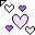 Click to get this Cursor. Purple Blinking Hearts Cursor, Hearts Love CSS Web Cursor and codes for any html website, profile or blog.