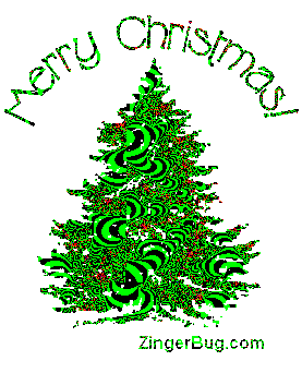 Christmas Psychedelic Tree Glitter Graphic, Greeting, Comment, Meme or GIF