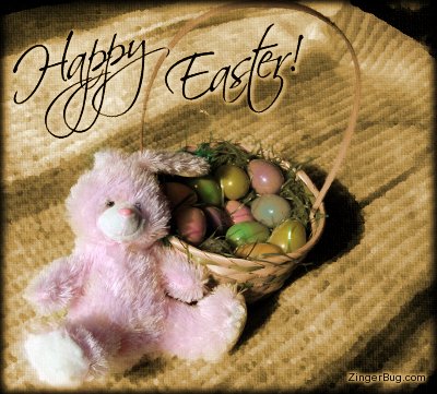 happy easter bunny pictures. Happy Easter Bunny With Basket