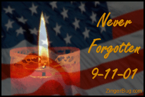 Never Forgotten 9-11 Animated Candle Glitter Graphic, Greeting, Comment