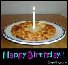 Click here to browse our collection of MySpace Happy Birthday comments featuring images of food. This cute photo features a picture of a pizza with a birthday candle in the middle of it. The comment reads: Happy Birthday!