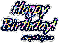 Clich here to visit our collection of Happy Birthday glitter text graphics. This glitter graphic has rainbow glitter letters that read: Happy Birthday!