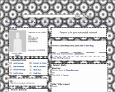 Click for black and white MySpace layouts. This layout features a pattern of black interlocking circles on a white background.
