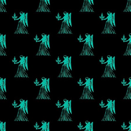 Click to get the codes for this image. Aqua Virgo Astrology On Black, Astrology  Zodiac Symbols Background, wallpaper or texture for, Blogger, Wordpress, or any web page, blog, desktop or phone.