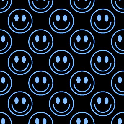 Click to get the codes for this image. Blue Smiley Faces On Black Background Seamless, Smiley Faces, Colors  Blue Background, wallpaper or texture for Blogger, Wordpress, or any phone, desktop or blog.