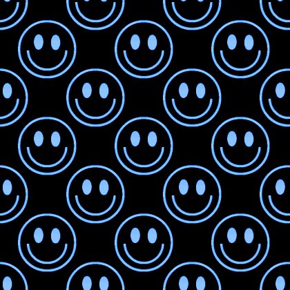 Click to get the codes for this image. Blue Smiley Faces On Black Background Seamless, Smiley Faces, Colors  Blue Background, wallpaper or texture for Blogger, Wordpress, or any phone, desktop or blog.