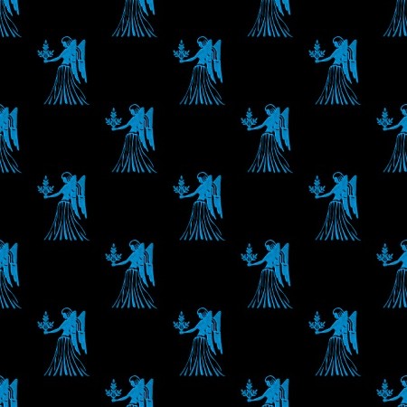 Click to get the codes for this image. Blue Virgo Astrology On Black, Astrology  Zodiac Symbols Background, wallpaper or texture for, Blogger, Wordpress, or any web page, blog, desktop or phone.