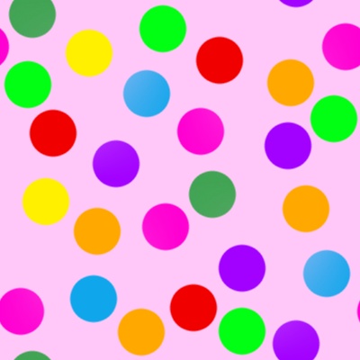 Click to get the codes for this image. Colorful Dots On Pink, Patterns  Circles and Polkadots Background, wallpaper or texture for Blogger, Wordpress, or any phone, desktop or blog.