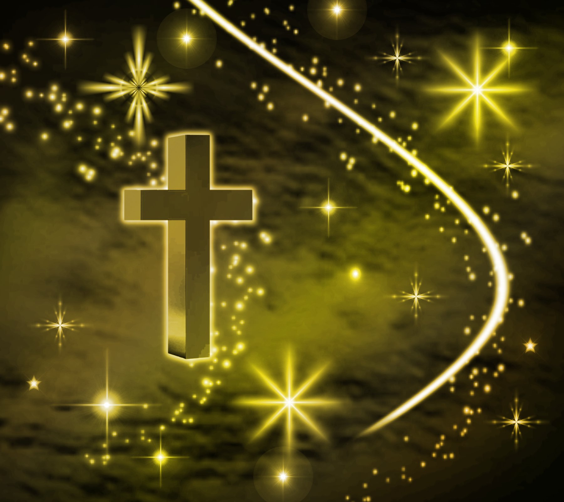 Click to get the codes for this image. Gold Cross With Stars Background 1800x1600, Christian, Colors  Yellow and Gold Background, wallpaper or texture for, Blogger, Wordpress, or any web page, blog, desktop or phone.