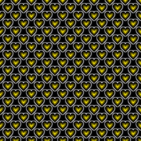 Click to get the codes for this image. Gold Satin Hearts On Black Background Seamless, Colors  Yellow and Gold, Hearts Background, wallpaper or texture for, Blogger, Wordpress, or any web page, blog, desktop or phone.
