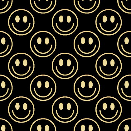 Click to get the codes for this image. Gold Smiley Faces On Black Background Seamless, Smiley Faces, Colors  Yellow and Gold Background, wallpaper or texture for Blogger, Wordpress, or any phone, desktop or blog.