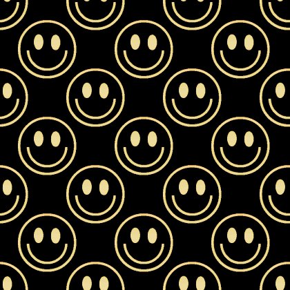 Click to get the codes for this image. Gold Smiley Faces On Black Background Seamless, Smiley Faces, Colors  Yellow and Gold Background, wallpaper or texture for Blogger, Wordpress, or any phone, desktop or blog.