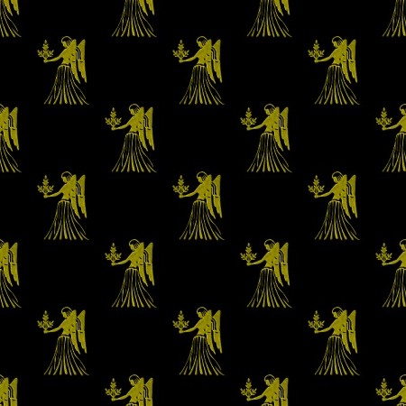 Click to get the codes for this image. Gold Virgo Astrology On Black, Astrology  Zodiac Symbols Background, wallpaper or texture for, Blogger, Wordpress, or any web page, blog, desktop or phone.